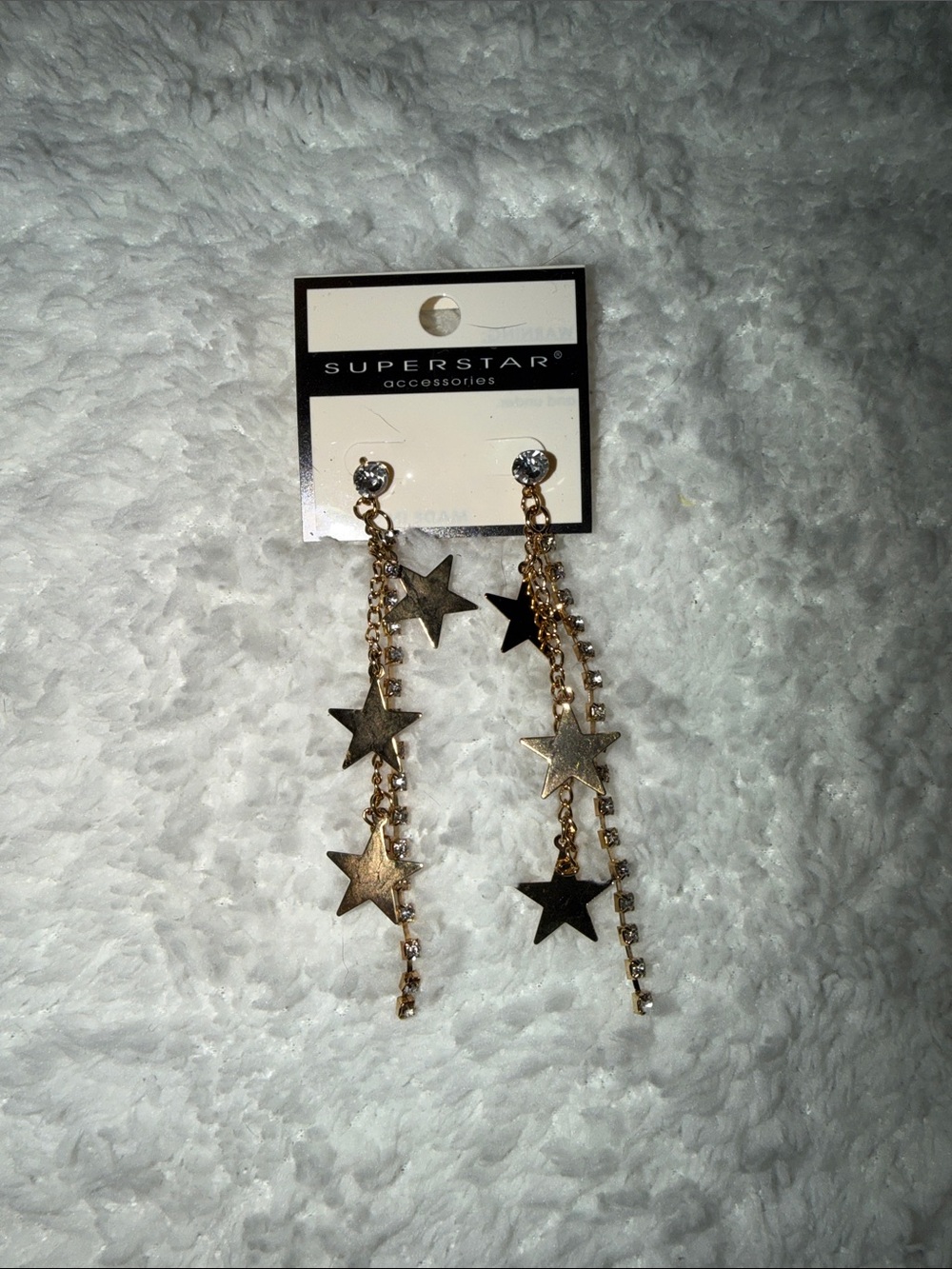 Gold Star Chain Drop Earrings